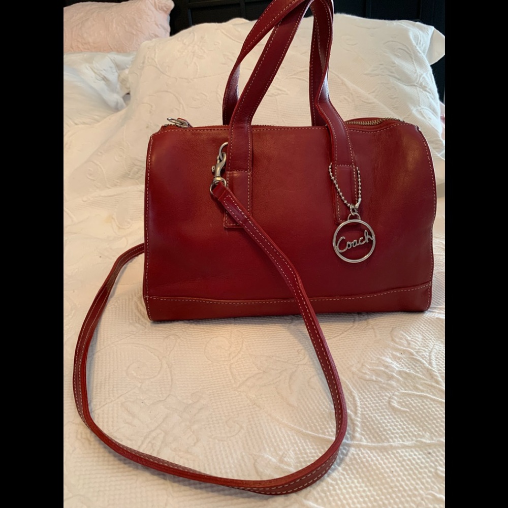 Vintage Coach Red Leather Satchel